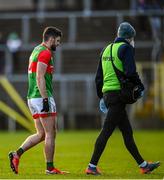 6 February 2022; Brendan Harrison of Mayo leaves the field with the physio during the Allianz Football League Division 1 match between Monaghan and Mayo at St Tiernach's Park in Clones, Monaghan. Photo by David Fitzgerald/Sportsfile