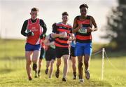 6 February 2022; Darcy Mbiajeu of CM Mathair Galway, right, competing in the senior boys event during the Irish Life Health Connacht Schools Cross Country at Bushfield in Loughrea, Galway. Photo by Ben McShane/Sportsfile