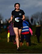 6 February 2022; Roisin McNamee of Seamount College Kinvara competing in the intermediate girls event during the Irish Life Health Connacht Schools Cross Country at Bushfield in Loughrea, Galway. Photo by Ben McShane/Sportsfile
