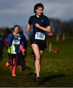 6 February 2022; Ciara O'Connallain of Ursuline College Sligo competing in the intermediate girls event during the Irish Life Health Connacht Schools Cross Country at Bushfield in Loughrea, Galway. Photo by Ben McShane/Sportsfile