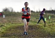 6 February 2022; Cassandra Ordinario of CM Mathair Galway competing in the senior girls event during the Irish Life Health Connacht Schools Cross Country at Bushfield in Loughrea, Galway. Photo by Ben McShane/Sportsfile