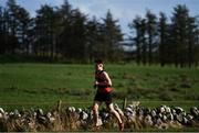 6 February 2022; Evan Francis of CM Mathair Galway competing in the senior boys event during the Irish Life Health Connacht Schools Cross Country at Bushfield in Loughrea, Galway. Photo by Ben McShane/Sportsfile