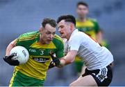 6 February 2022; Pádraig O'Connor of Gneeveguilla in action against Darragh Keaveney of Kilmeena during the AIB GAA Football All-Ireland Junior Club Championship Final match between Gneeveguilla, Kerry, and Kilmeena, Mayo, at Croke Park in Dublin. Photo by Piaras Ó Mídheach/Sportsfile