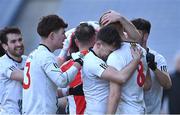 6 February 2022; Kilmeena players John McGlynn and Jack Carney, 8, celebrate after their side's victory in the AIB GAA Football All-Ireland Junior Club Championship Final match between Gneeveguilla, Kerry, and Kilmeena, Mayo, at Croke Park in Dublin. Photo by Piaras Ó Mídheach/Sportsfile