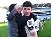 6 February 2022; John Keane of Kilmeena celebrates after his side's victory in the AIB GAA Football All-Ireland Junior Club Championship Final match between Gneeveguilla, Kerry, and Kilmeena, Mayo, at Croke Park in Dublin. Photo by Piaras Ó Mídheach/Sportsfile