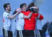 6 February 2022; Kilmeena players celebrate after their victory in the AIB GAA Football All-Ireland Junior Club Championship Final match between Gneeveguilla, Kerry, and Kilmeena, Mayo, at Croke Park in Dublin. Photo by Piaras Ó Mídheach/Sportsfile