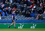 6 February 2022; Eoghan Concannon of Steelstown leaves the field after he was sent off during the AIB GAA Football All-Ireland Intermediate Club Championship Final match between Trim, Meath, and Steelstown Brian Óg's, Derry, at Croke Park in Dublin. Photo by Piaras Ó Mídheach/Sportsfile