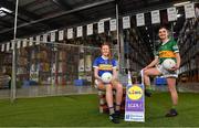 8 February 2022; In attendance at the Lidl Regional Distribution Centre in Newbridge, Kildare, to mark the launch of the 2022 Lidl Ladies National Football Leagues are Aishling Moloney of Tipperary, left, and Cáit Lynch of Kerry. Lidl Ireland have also confirmed a four-year extension of their partnership with the LGFA, which will see Lidl Ireland remain as the LGFA’s official retail partner and National League sponsor until the end of 2025. The extension will ensure a decade of #SeriousSupport, with Lidl pledging to invest an additional €5 million over the next four years that will bring the total investment to €10 million over 10 years of sponsorship.  Photo by Brendan Moran/Sportsfile