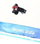 9 February 2022; Seamus O’Connor of Ireland during the Men's Snowboard Halfpipe Qualification event on day five of the Beijing 2022 Winter Olympic Games at Genting Snow Park in Zhangjiakou, China. Photo by Ramsey Cardy/Sportsfile