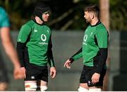 9 February 2022; James Ryan, left, and Iain Henderson during the Ireland rugby squad training at Carton House in Maynooth, Kildare. Photo by Brendan Moran/Sportsfile