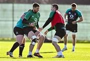 9 February 2022; Iain Henderson, centre, during the Ireland rugby squad training at Carton House in Maynooth, Kildare. Photo by Brendan Moran/Sportsfile