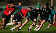 9 February 2022; Robbie Henshaw, second from right, during the Ireland rugby squad training at Carton House in Maynooth, Kildare. Photo by Brendan Moran/Sportsfile
