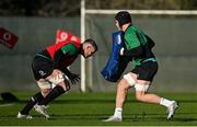 9 February 2022; Peter O’Mahony, left, and Josh van der Flier during the Ireland rugby squad training at Carton House in Maynooth, Kildare. Photo by Brendan Moran/Sportsfile