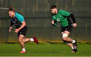 9 February 2022; Finlay Bealham, left, and Iain Henderson during the Ireland rugby squad training at Carton House in Maynooth, Kildare. Photo by Brendan Moran/Sportsfile
