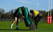 9 February 2022; Garry Ringrose, left, and forwards coach Paul O'Connell during the Ireland rugby squad training at Carton House in Maynooth, Kildare. Photo by Brendan Moran/Sportsfile