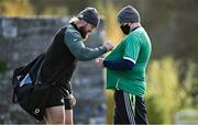 9 February 2022; Andrew Porter signs an autograph for a supporter upon arrival at Ireland rugby squad training at Carton House in Maynooth, Kildare. Photo by Brendan Moran/Sportsfile