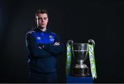 9 February 2022; Waterford manager Ian Morris with the SSE Airtricity League First Division trophy at the launch of the SSE Airtricity Premier & First Division and Women's National League 2022 season held at HBV Studios in Clarehall, Dublin. Photo by Harry Murphy/Sportsfile