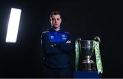 9 February 2022; Waterford manager Ian Morris with the SSE Airtricity League First Division trophy at the launch of the SSE Airtricity Premier & First Division and Women's National League 2022 season held at HBV Studios in Clarehall, Dublin. Photo by Harry Murphy/Sportsfile