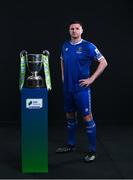 9 February 2022; Eddie Nolan of Waterford with the SSE Airtricity League First Division trophy at the launch of the SSE Airtricity Premier & First Division and Women's National League 2022 season held at HBV Studios in Clarehall, Dublin. Photo by Harry Murphy/Sportsfile