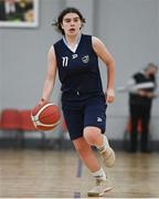 9 January 2022; Emma Carroll of DCU Mercy during the Basketball Ireland Women's U20 semi-final match between Waterford Wildcats and DCU Mercy at Parochial Hall in Cork. Photo by Sam Barnes/Sportsfile