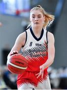 9 January 2022; Lauryn Homan of Singleton SuperValu Brunell during the Basketball Ireland Women's U20 semi-final match between Waterford Wildcats and DCU Mercy at Parochial Hall in Cork. Photo by Sam Barnes/Sportsfile