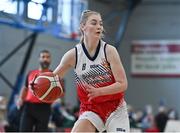 9 January 2022; Lauryn Homan of Singleton SuperValu Brunell during the Basketball Ireland Women's U20 semi-final match between Singleton Supervalu Brunell and Portlaoise Panthers at Parochial Hall in Cork. Photo by Sam Barnes/Sportsfile