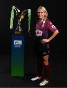 9 February 2022; Julie Ann Russell of Galway Women at the launch of the SSE Airtricity Premier & First Division and Women's National League 2022 season held at at HBV Studios in Clarehall, Dublin. Photo by Harry Murphy/Sportsfile