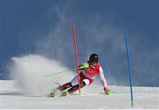 10 February 2022; Raphael Haaser of Austria during the Men's Alpine Combined Slalom event on day six of the Beijing 2022 Winter Olympic Games at National Alpine Skiing Centre in Yanqing, China. Photo by Ramsey Cardy/Sportsfile