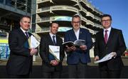 10 February 2022; Attendees, from left, GAA commercial director & Croke Park stadium director Peter McKenna, GAA director of finance Ger Mulryan, Uachtarán Chumann Lúthchleas Gael Larry McCarthy and Ard Stiúrthóir of the GAA Tom Ryan at the GAA/Croke Park financial reports and director general’s annual report media briefing at the GAA Museum in Croke Park, Dublin. Photo by Piaras Ó Mídheach/Sportsfile