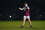 10 February 2022; Tomo Culhane of NUI Galway celebrates at the final whistle of the during the Electric Ireland HE GAA Sigerson Cup Semi-Final match between NUI Galway and MTU Kerry at Mick Neville Park in Rathkeale, Limerick. Photo by Diarmuid Greene/Sportsfile