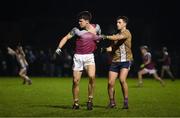 10 February 2022; Sean Kelly of NUI Galway has his jersey held by Jack Savage of MTU Kerry during the during the Electric Ireland HE GAA Sigerson Cup Semi-Final match between NUI Galway and MTU Kerry at Mick Neville Park in Rathkeale, Limerick. Photo by Diarmuid Greene/Sportsfile