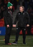 4 February 2022; Ireland head coach Richie Murphy, right, and Ireland defence coach Willie Faloon before the U20 Six Nations Rugby Championship match between Ireland and Wales at Musgrave Park in Cork. Photo by Piaras Ó Mídheach/Sportsfile
