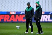 11 February 2022; Head coach Andy Farrell, left, and forwards coach Paul O'Connell during the Ireland captain's run at Stade de France in Paris, France. Photo by Brendan Moran/Sportsfile