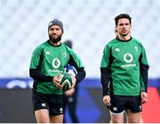 11 February 2022; Jamison Gibson Park, left, and Joey Carbery during the Ireland captain's run at Stade de France in Paris, France. Photo by Seb Daly/Sportsfile