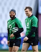 11 February 2022; Jamison Gibson Park, left, and Josh van der Flier during the Ireland captain's run at Stade de France in Paris, France. Photo by Seb Daly/Sportsfile