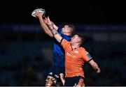 11 February 2022; Ross Molony of Leinster in action against Glen Young of Edinburgh during the United Rugby Championship match between Leinster and Edinburgh at the RDS Arena in Dublin. Photo by David Fitzgerald/Sportsfile