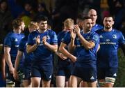 11 February 2022; Leinster players, including Dave Kearney, second from right, applaud the supporters after the United Rugby Championship match between Leinster and Edinburgh at the RDS Arena in Dublin. Photo by Sam Barnes/Sportsfile