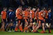 11 February 2022; Edinburgh players dejected after their side's defeat in the United Rugby Championship match between Leinster and Edinburgh at the RDS Arena in Dublin. Photo by Sam Barnes/Sportsfile