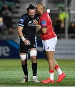 11 February 2022; Ryan Wilson of Glasgow and Simon Zebo of Munster during the United Rugby Championship match between Glasgow Warriors and Munster at Scotstoun Stadium in Glasgow, Scotland. Photo by Paul Devlin/Sportsfile