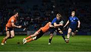11 February 2022; Tommy O'Brien of Leinster is tackled by Henry Immelman of Edinburgh during the United Rugby Championship match between Leinster and Edinburgh at the RDS Arena in Dublin. Photo by Sam Barnes/Sportsfile
