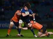 11 February 2022; Alex Soroka of Leinster is tackled by Sam Grahamslaw, right, and Pierce Phillips of Edinburgh during the United Rugby Championship match between Leinster and Edinburgh at the RDS Arena in Dublin. Photo by David Fitzgerald/Sportsfile