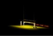 11 February 2022; Pitch lamps heat the Davin End goalmouth the night before the AIB GAA Hurling All-Ireland Senior Club Championship Final match between Ballygunner and Shamrocks at Croke Park in Dublin. Photo by Piaras Ó Mídheach/Sportsfile