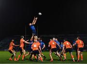 11 February 2022; Ross Molony of Leinster takes possession from a line-out during the United Rugby Championship match between Leinster and Edinburgh at the RDS Arena in Dublin. Photo by David Fitzgerald/Sportsfile