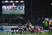 11 February 2022; A general view of a scrum during the United Rugby Championship match between Glasgow Warriors and Munster at Scotstoun Stadium in Glasgow, Scotland. Photo by Paul Devlin/Sportsfile