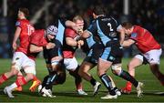 11 February 2022; Jeremy Loughman of Munster is tackled by Jack Dempsey of Glasgow during the United Rugby Championship match between Glasgow Warriors and Munster at Scotstoun Stadium in Glasgow, Scotland. Photo by Paul Devlin/Sportsfile