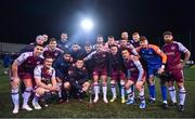 11 February 2022; Drogheda United players with the Jim Malone Cup after their victory in the Jim Malone Cup match between Dundalk and Drogheda United at Oriel Park in Dundalk, Louth. Photo by Ben McShane/Sportsfile