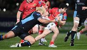 11 February 2022; Paddy Patterson of Munster is tackled by Oli Kebble of Glasgow during the United Rugby Championship match between Glasgow Warriors and Munster at Scotstoun Stadium in Glasgow, Scotland. Photo by Paul Devlin/Sportsfile