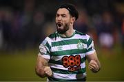 11 February 2022; Richie Towell of Shamrock Rovers celebrates after the FAI President's Cup match between Shamrock Rovers and St Patrick's Athletic at Tallaght Stadium in Dublin. Photo by Stephen McCarthy/Sportsfile