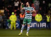 11 February 2022; Richie Towell of Shamrock Rovers celebrates scoring a penalty in the shoot-out following the FAI President's Cup match between Shamrock Rovers and St Patrick's Athletic at Tallaght Stadium in Dublin. Photo by Stephen McCarthy/Sportsfile