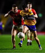 5 February 2022; Aaron Griffin of Clare and Kevin Flahive of Cork during the Allianz Football League Division 2 match between Cork and Clare at Páirc Ui Chaoimh in Cork. Photo by Ben McShane/Sportsfile